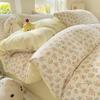 A-Class Double-Layer Yarn Floral Bedding Set Bubble Cotton Skin Friendly Summer Duvet Cover Sets Ins Soft Bed Linens for Home