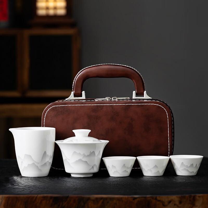 Yuzhuxun Ceramic Gongfu Tea Set - Ink Landscape