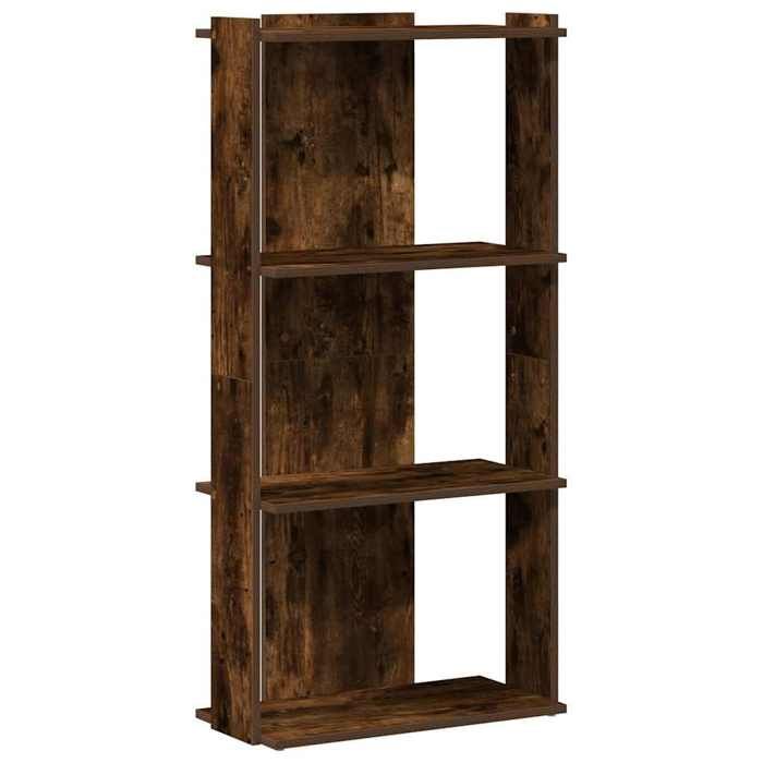 VidaXL Bibliothèque 3 niveaux chêne fumé 60x30x120cm bois d'ingénierie, étagère, étagère à livres, étagère de rangement, 860269
