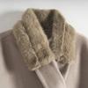 Maslan Autumn and Winter Fashion Faux Fur Scarf Ivory Button Woolen Coat