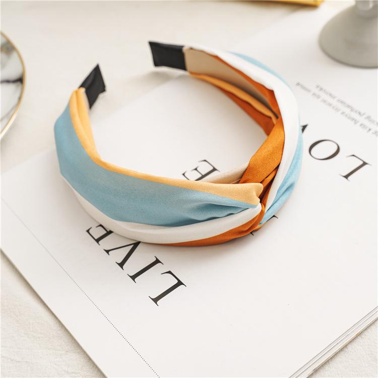 Wide Top Knot Fabric Hair Bands For Women Contrast Color Cloth Headband Bezel Girls Hairband  Hoop Female Hair Accessories