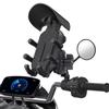 Motorcycle Phone Mount with Vibration Dampener and Safety Lock Adjustable Handlebar Phone Bracket Fo