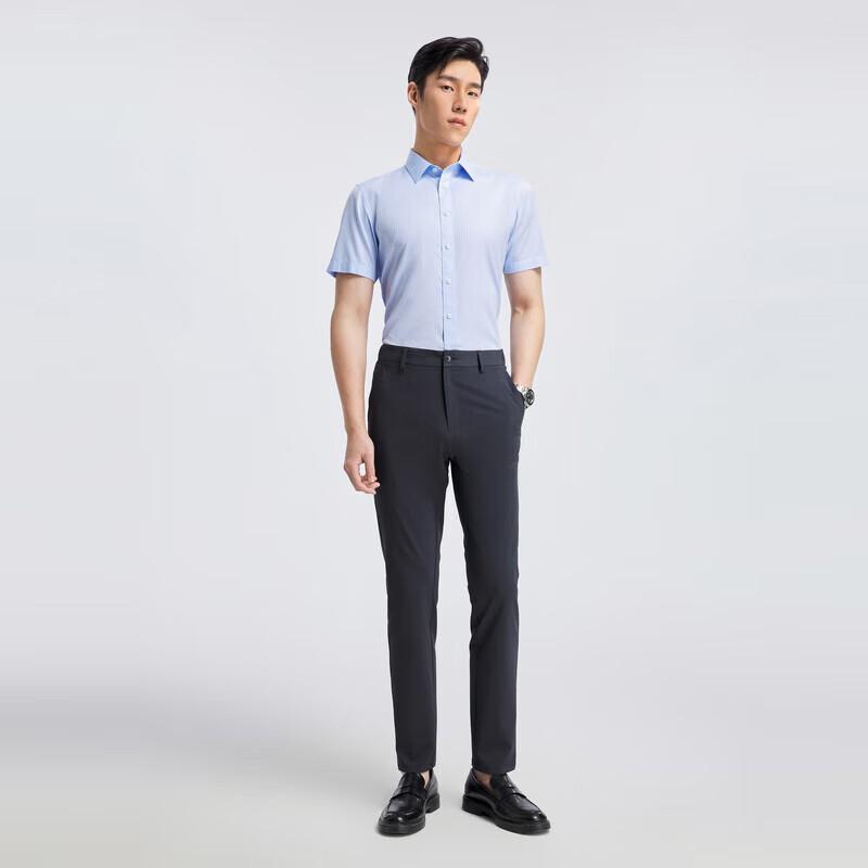 YOUNGOR Men s Summer Business Casual Striped Short-Sleeve Shirt 38