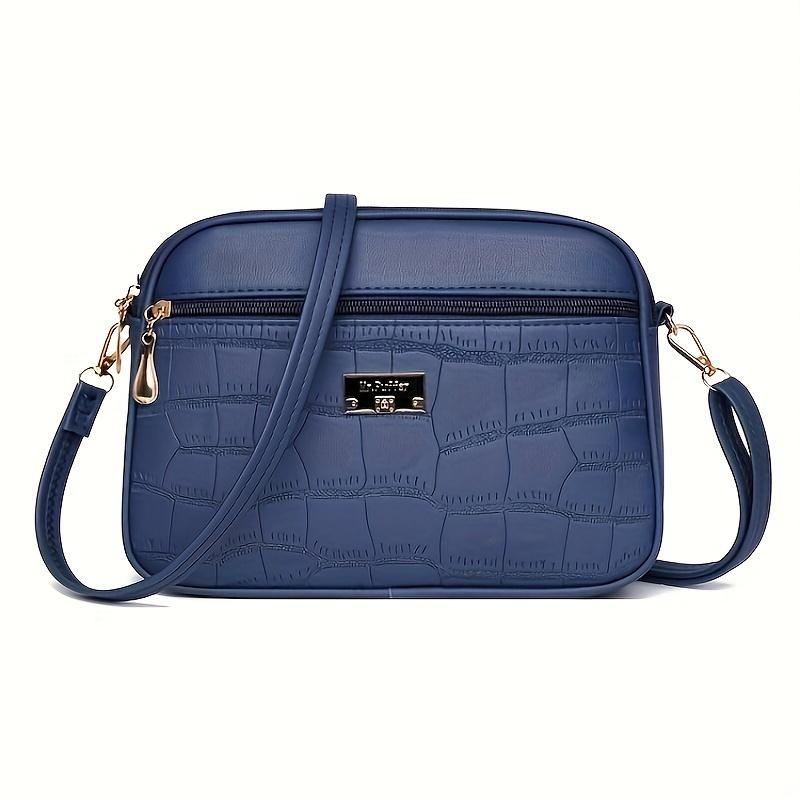 XYKK01 Grote Dames Crossbody Tas met Verstelbare Riem - Lichte Elegante Handtas Geschikt voor Reizen, Dagelijks Gebruik blauw