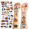 Quick Transfer Skin Art 10 Sheets Halloween Temporary Tattoos for Kids, Fake Tattoo Body Stickers, Waterproof Water Based Glue Face Makeup Supplies