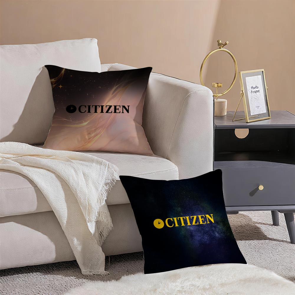 Citizen Cushion Cover Anti-dustmite Pillowcase Invisible Zipper Silky Short Plush Sofa Cushion Cover