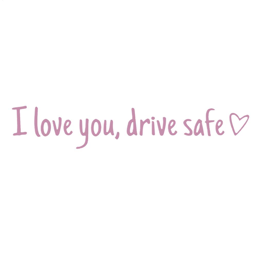 

I Love You Drive Safe Mirror Sticker Waterproof Interior Decor Side Mirror Stickers Window Decal For Car For Drivers Friends розовый