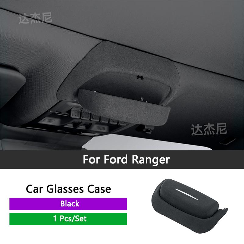 QHCP Car Sunglasses Box Holder Organizer Suede Car Glasses Holder Storage Box Case Fits For Ford Ranger 23-24 Interior Accessory