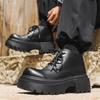 Platform Fashion Leather Men Chelsea Boot Brand DesignerItaly Dating Boots Classic Retro Casual Pointed Business Ankle Boots