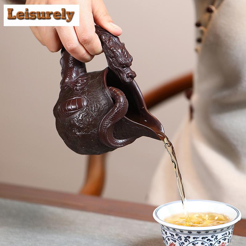 300 ml authentische Yixing Lila Ton Fair Cup Chahai Meister handgefertigte Becher mit Dargon-Griff Hochwertiges chinesisches Zisha-Teeservice-Zubehör