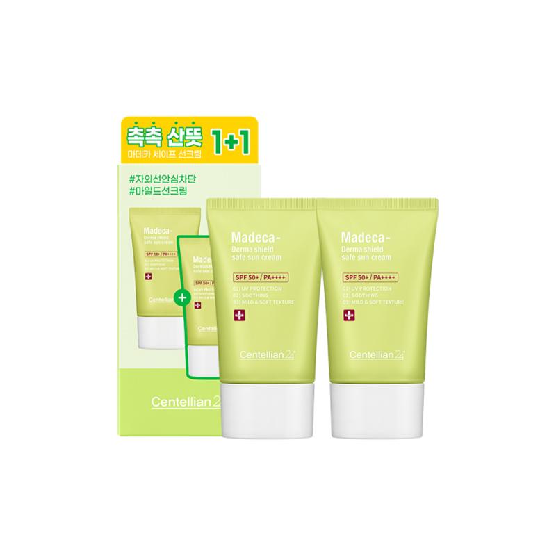 

[Centellian24] Безопасный солнцезащитный крем Madeca Derma Shield (1 + 1) SPF 50+ PA++++ 50 мл*2 шт.