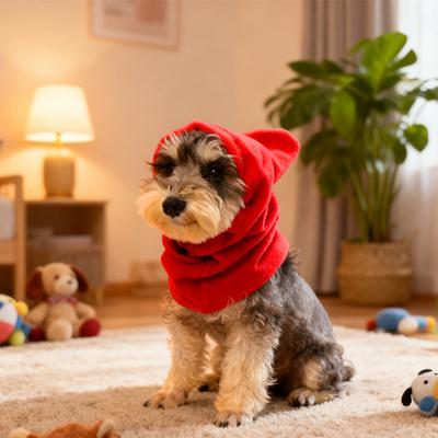 Dog Snood Winter Hood Warm Pet Hood with Ear Protection Fleece Neck Warmer with Drawstring for Dogs And Cats