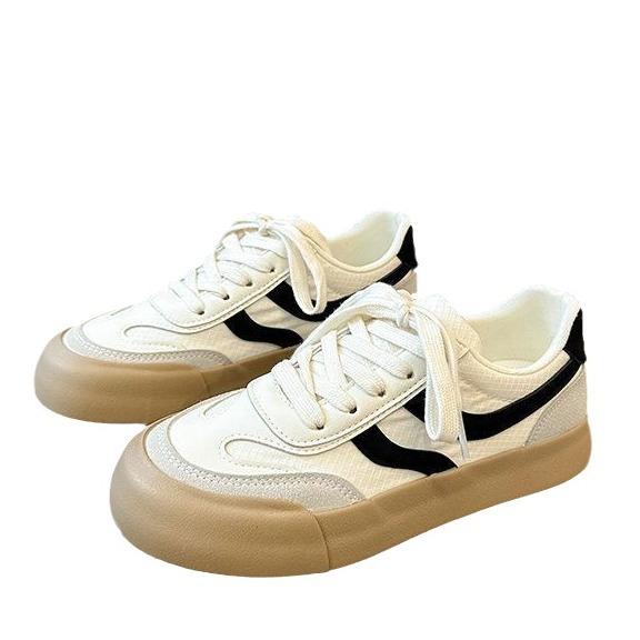 Board shoes new Chinese wasteland wind striped fashion muffin Xiaoxiangfeng campus French cute super soft retro interior