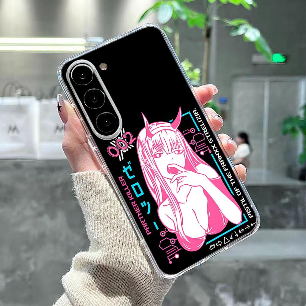 Zero Two Darling In The FranXX Anime Phone Case For Samsung S26 S25 S24 Ultra S23 Fe S22 S20 S21 Plus Plus 5G Fe Transparent Cov