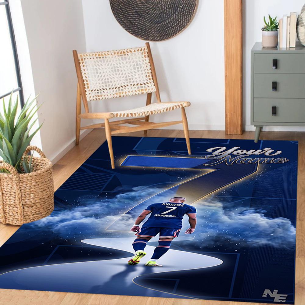 Mbappe Personalized Text Carpet Perfect For Outdoor Dining Room Dormitory Living Rooms Antislip Carpet Anime Office Decor Spiritual Gift