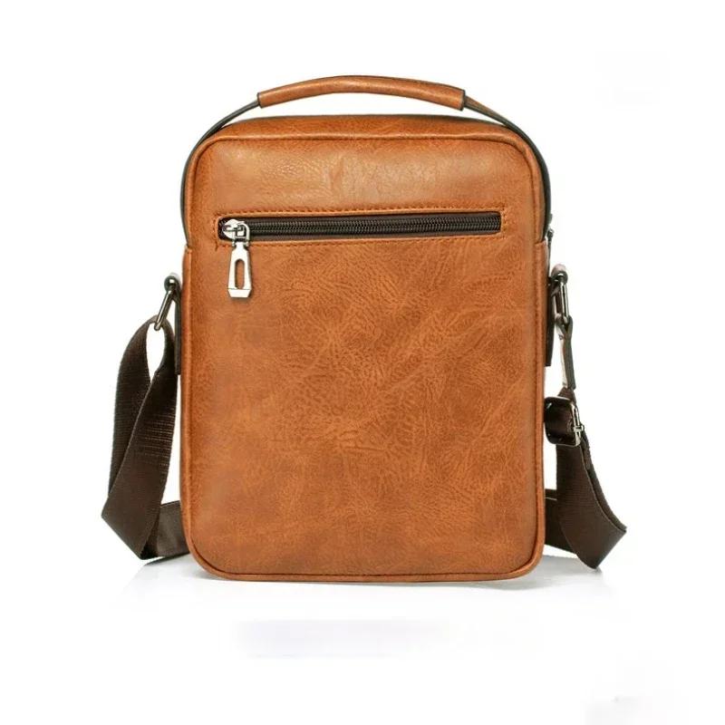 Nová luxusní značka Pánská taška Tašky přes rameno manžel Vintage Messenger taška PU kůže Pánská kabelka Crossbody tašky pro muže