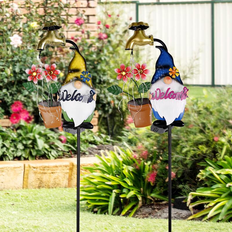 NuFeng Outdoor Solar Gnome Garden Sprinkler Light