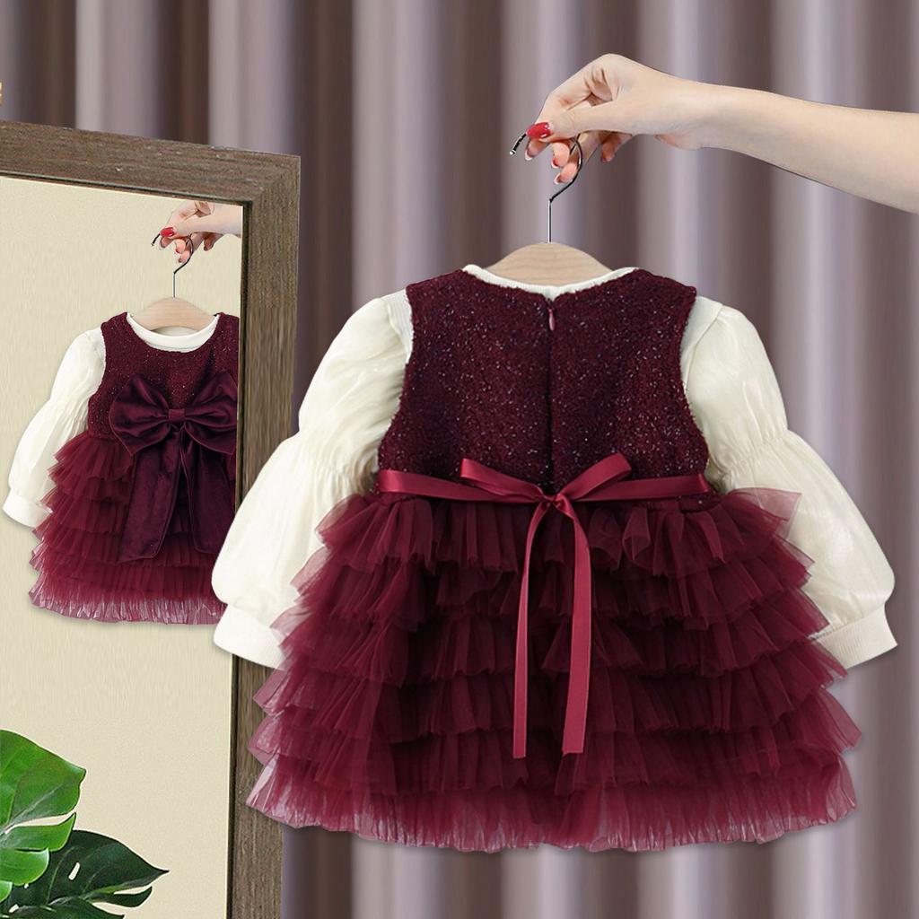 Παιδικά Ρούχα Άνοιξη και Φθινόπωρο Σετ Φόρεμα Κοριτσιών Μωρουδίστικο Βασικό Μπλουζάκι+Γιλέκο Φόρεμα Σετ Δύο Τεμαχίων Φόρεμα Πριγκίπισσας