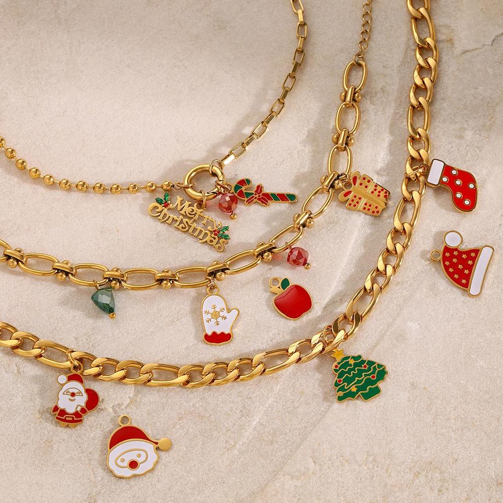 Jieding Stainless Steel Christmas & New Year Bracelet: High-End European & American Party Bangle