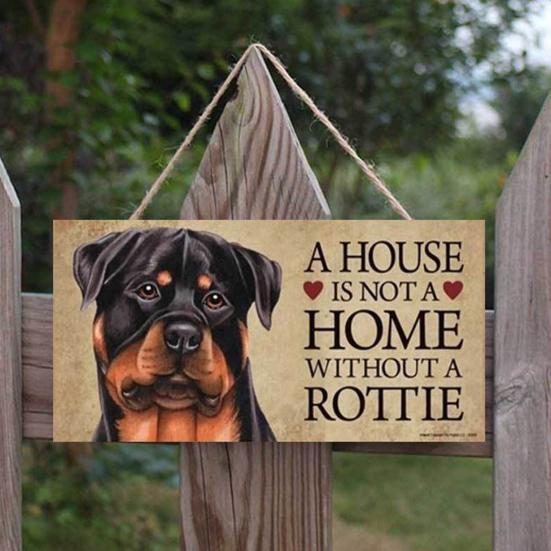 Dog House Sign Dog Print Widely Applied Exquisite Workmanship Pet House Sign Wooden Plaque for Home