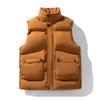 Solid Color Stand-up Collar Cotton-padded Vest Jacket Men's Winter Thickened Tooling Youth Casual Cotton-padded Jacket Trendy Brand Loose