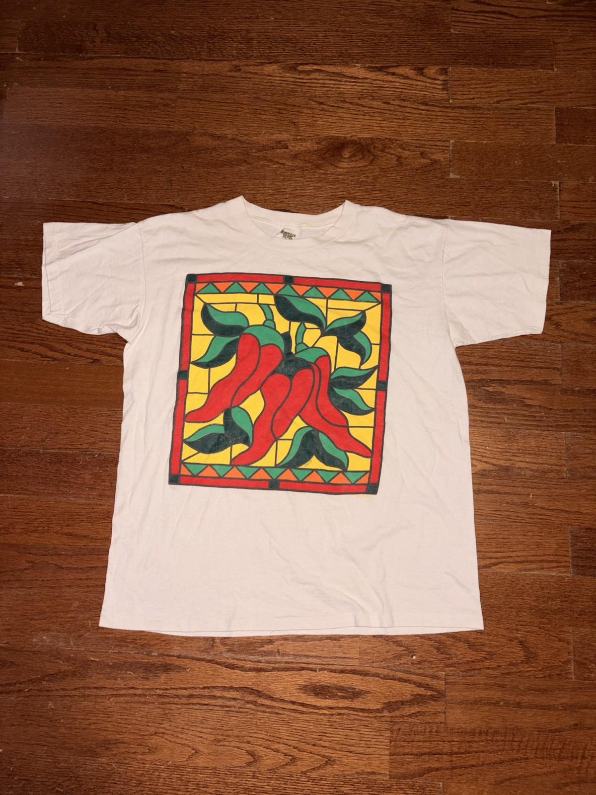 Vintage Tennessee River Chili Stain Glass Art T Shirt Mens XL White Short Sleeve Unisex T-Shirt S