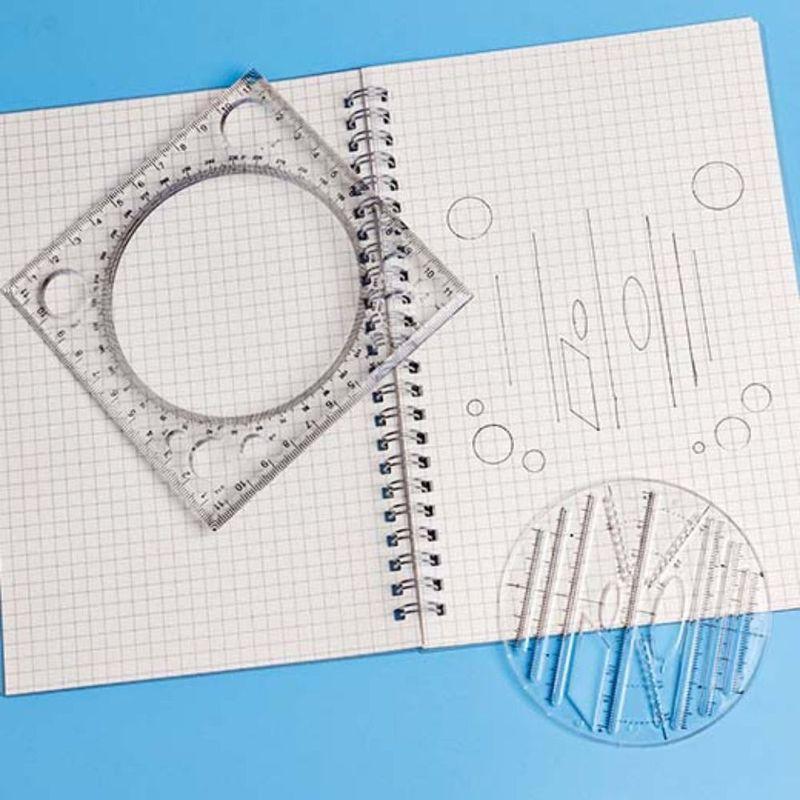 Protractor Geometry Drawing Ruler 3D Scale Transparent Rotatable Ruler Multi-Functional Plastic Circle Drafting Ruler Art Design