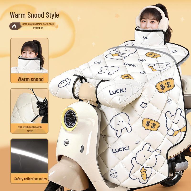 Universal All-Season Windproof Electric Vehicle Windshield with Thick Winter Fleece