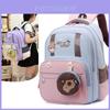 Childrens Oxford Fabric Backpack With Cartoon Capybara Printed For School Use