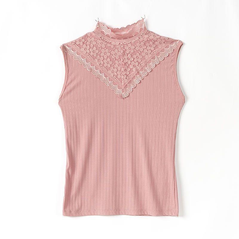 Lace Vest Women's Ribbed Modal Loose Sleeveless Solid Color Top, Base Shirt Plus Size Summer Trend