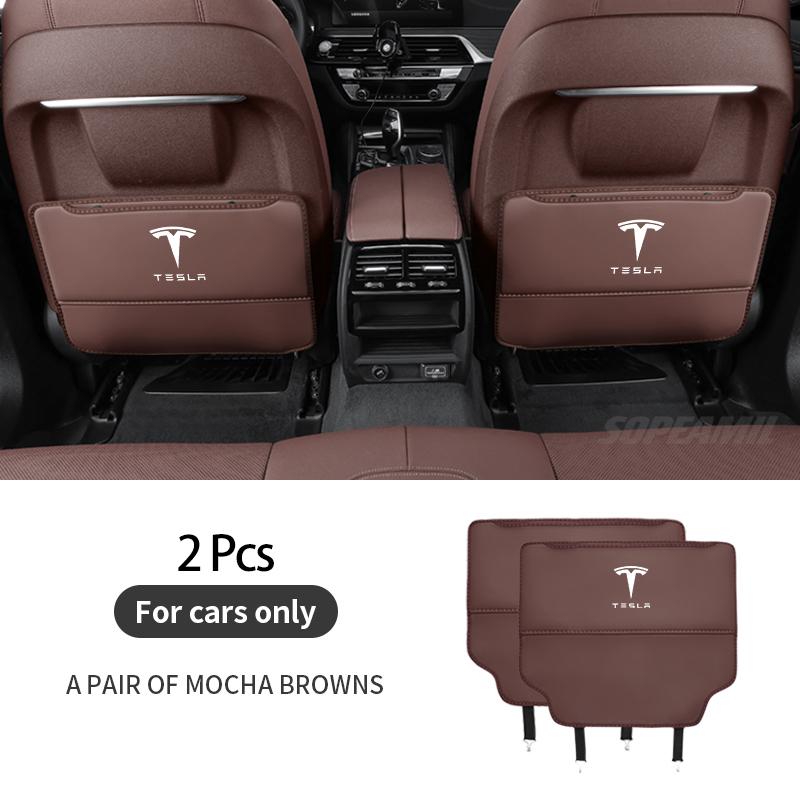 

Car Seat Back Storage Bag Seat Rear Anti-wear Backrest Protection Anti-kick Pad For Tesla Model 3 Model Y Model S Model X