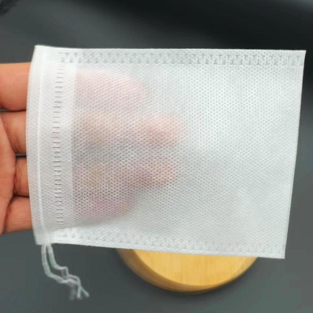 100-Pack Disposable Non-Woven Drawstring Tea Bags - Food Grade Seasoning Filter