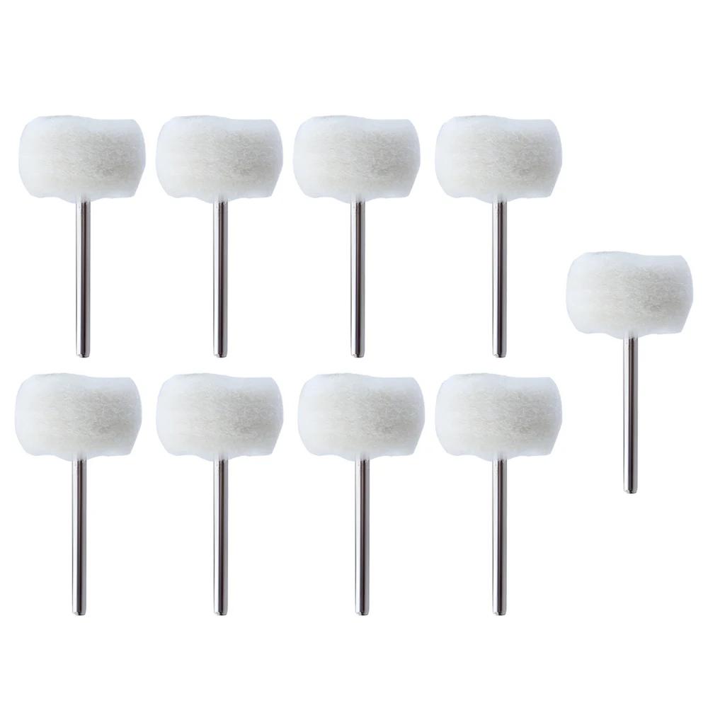1-10pcs 3mm Felt Grinding Sanding Head Mini Polishing Brush Cotton Thread for Jade Abrasive Buffing Wheel Shank