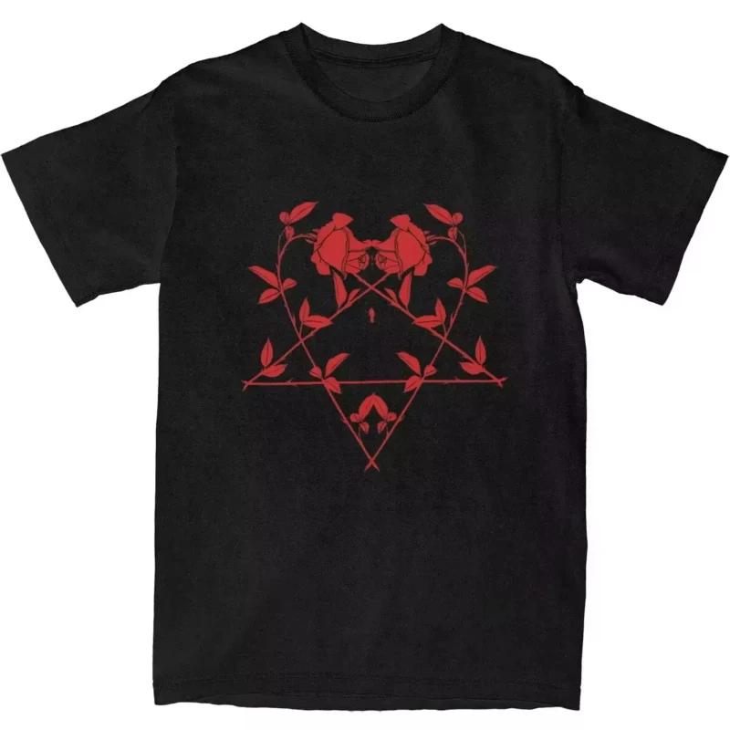 

Him Band Ville Valo Heartagram Love Metal TShirt Summer Streetwear TShirts Trending Tshirt for Women ShortSleeved Tees S