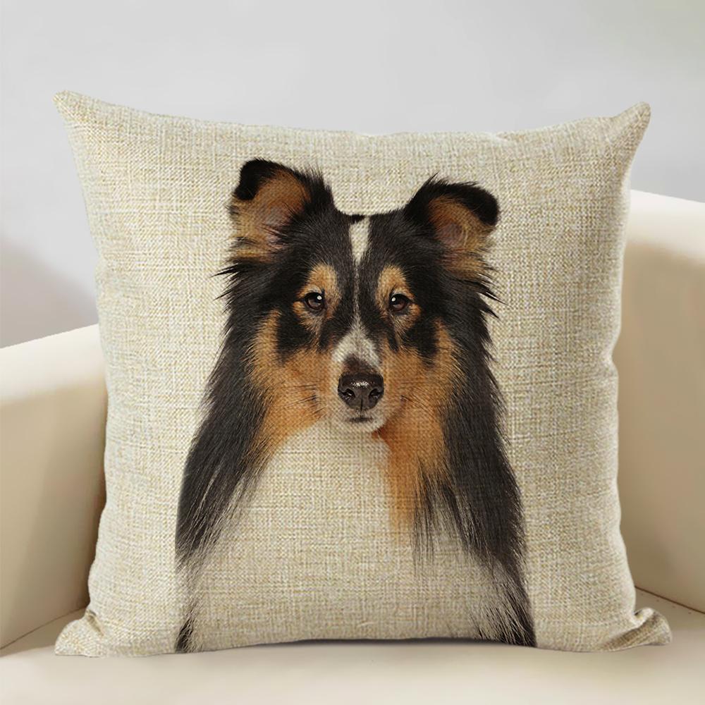 Nordic Animal Portrait Decorative Cushion Cover Dog Fashion Sofa Pillow Cover 45x45cm Linen Children's Gift Dog Companion