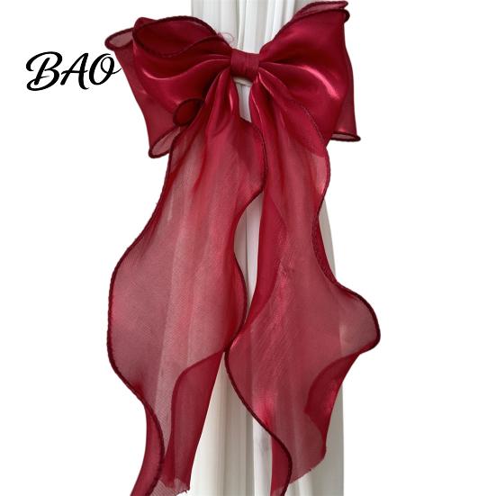 Boho Curtain Holders French Silky Bow Tieback, Window Ties Decorative Tieback Backs, Drape Holdbacks for Home Bedroom Tie Backs