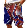 Pantalones Cortos Cargo para Hombre con Estampado de Bandera Edición 250 Aniversario Corte Relajado con Cinturón Múltiples Bolsillos Material Ligero para Actividades al Aire Libre