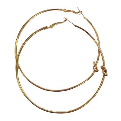 [R8107] - Gold 'Choreography' Hoop Earrings Ø 70 Mm 2 Mm (node)