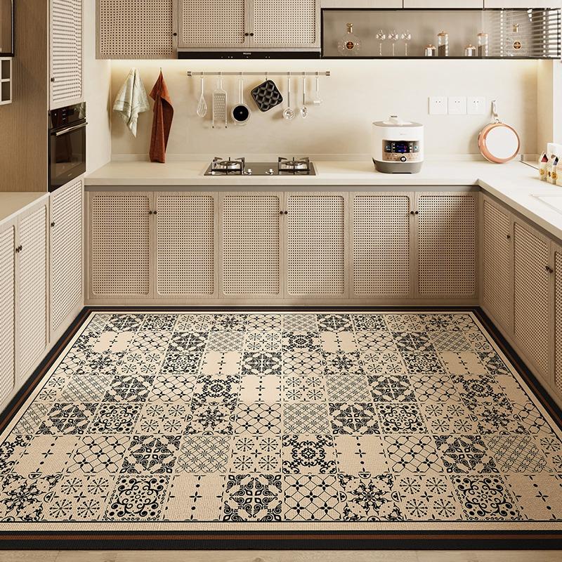 Kitchen Carpet Water-absorbing Quick-drying Non-slip Floor Mat American Retro Style Rug Large Area Home Decoration Foot Mats