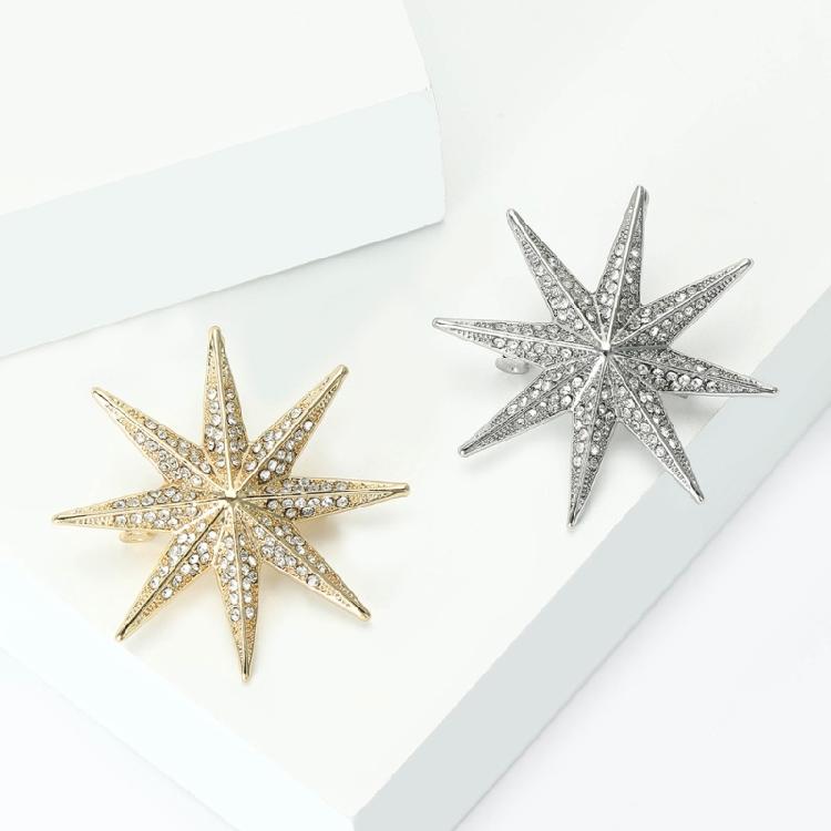 Spilla Decorativa Stella a 8 Punte Accessorio Distintivo in Lega Per Brillare in Insieme Durante gli Spostamenti Feste