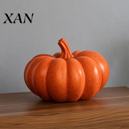 Simple Style Pumpkin Decoration Halloween Ornaments, Resin Delicate Texture Stable Sculpture, Spotted Ornament Textured Accents, for TV Cabinet