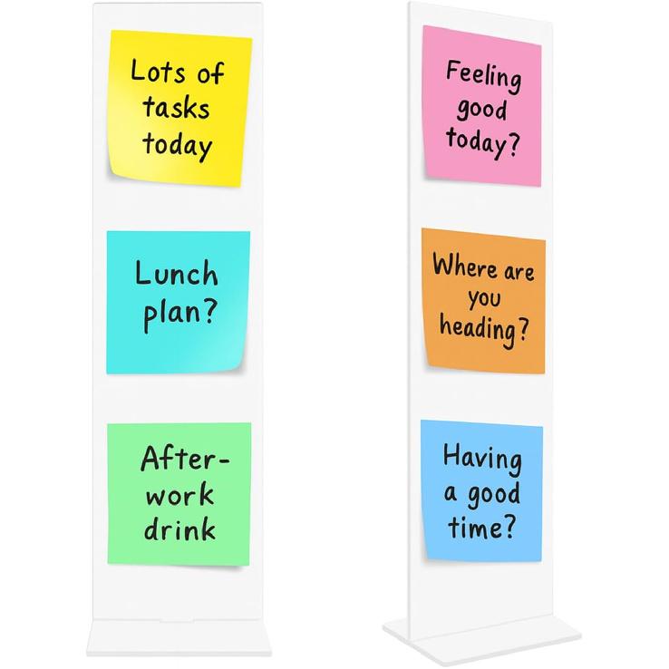 Removable Sticky Note Holder, Acrylic Desktop Memo Message Board, Transparent Portable Monitor Memo Stand for Any Computer and Laptop