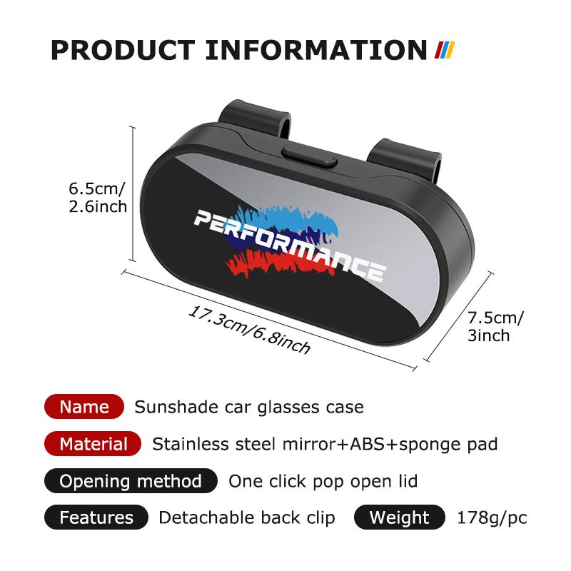 LXZR9 Car Eyewear Case Sunglasses Holder Sun Visor Storage Protective Box For BMW Performance M Alpina iX iX1 iX2 iX3 iX4 iX5 iX7 F11