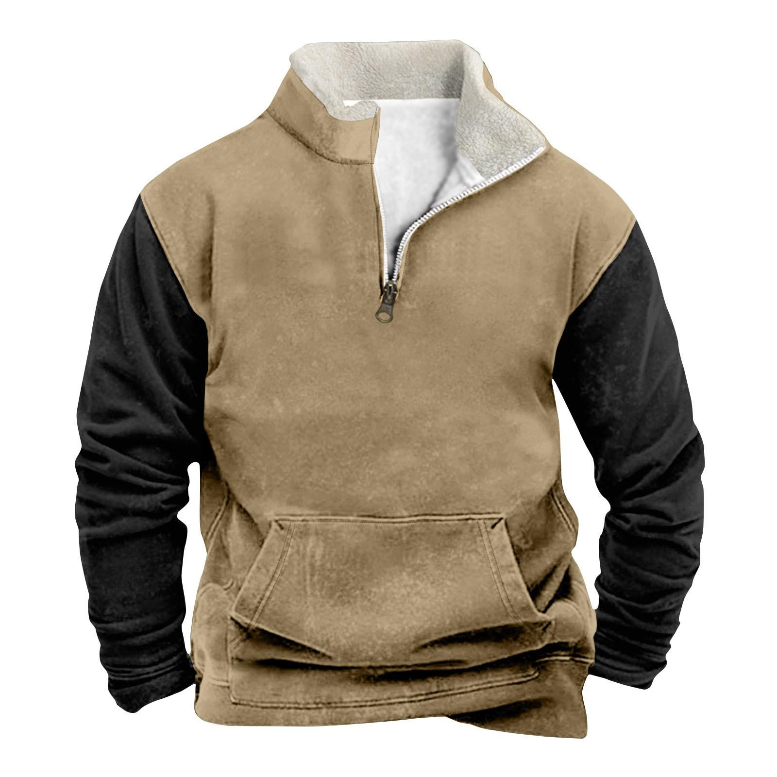 

Spring And Men s Standing Collar Sweatshirt Is Outdoor Casual Sweaters Tops XXXL