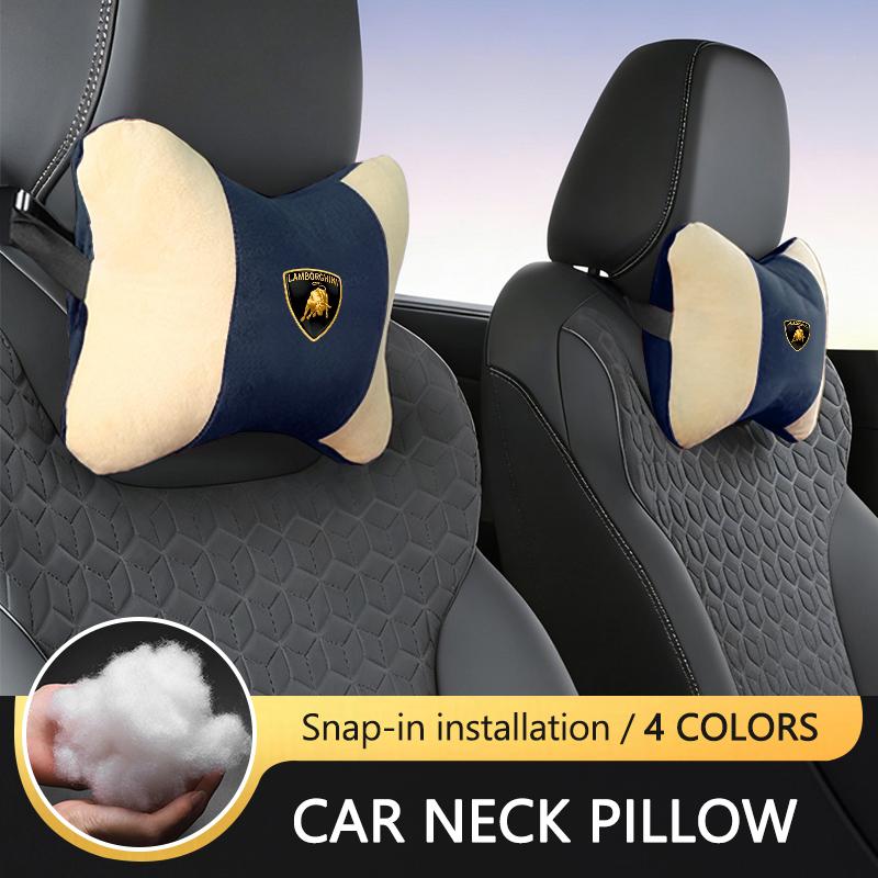 New 2pcs Soft Headrest Cushion for Seat Relaxation & Fatigue Relief For Lamborghini Urus Huracan Aventador Premium Keyring AA11