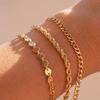 eManco Women's Gold Twist Chain Bracelet - Hip Hop Punk Stainless Steel Jewelry