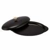 Staub Shallow Oval Serving Dish with Lid, 31cm, Enamel Pot, Shallow, Induction and Oven Safe, 1332125/40509-400-0, Black