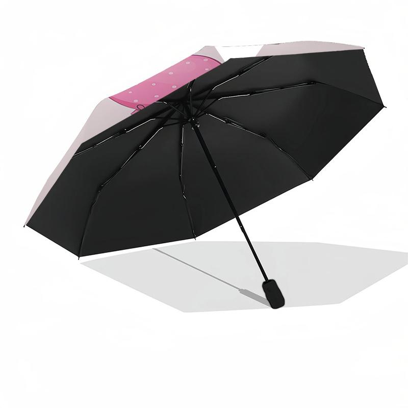 Adorable Elephant Heart Balloon Design Automatic Opening/Closing Umbrella 8 Bone Iron Frame, Portable Folding Design for Outdoor Use, Perfec