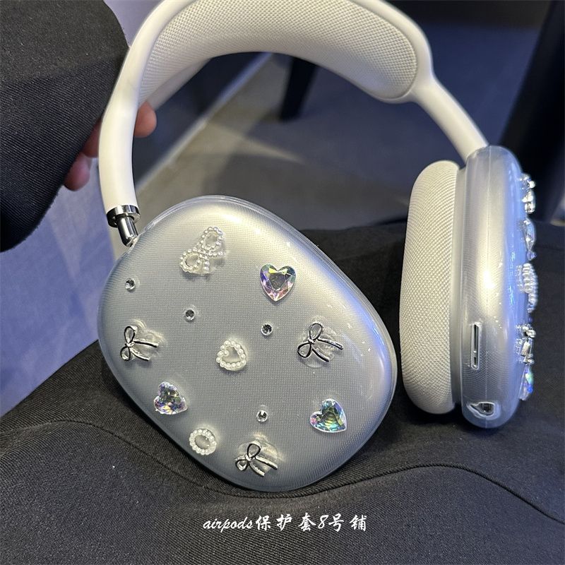 

Корейский Ins Милые Бантики Сердце для Гарнитуры Apple Airpodsmax Bluetooth Наушники Чехол Защитный Чехол Apple Airpodsmax Bows Heart