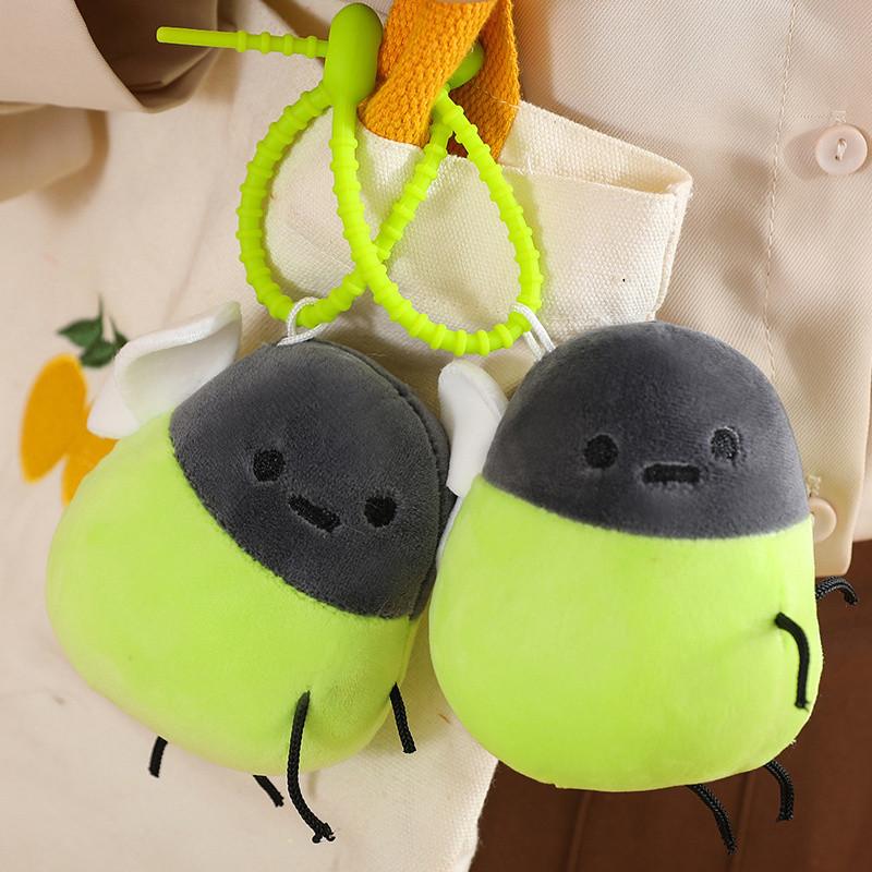 Fireflies Hangfook Glowing Plush Keychain Pendant Doll Key Chain Holder Gift Toy